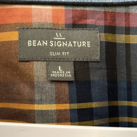 L.L. Bean Signature Men's Slim Fit Plaid Button Down Shirt Size large - Picture 4 of 7